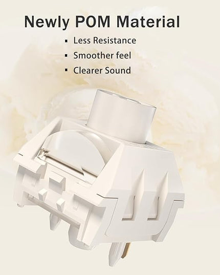 Kailh Box Ice Cream PRO MAX Switches for Mechanical Keyboard,5-pin Linear/45gf/Pre lubed/upgrated POM Material/Stronger Reboud Switches(Ice Cream PRO,36pcs)