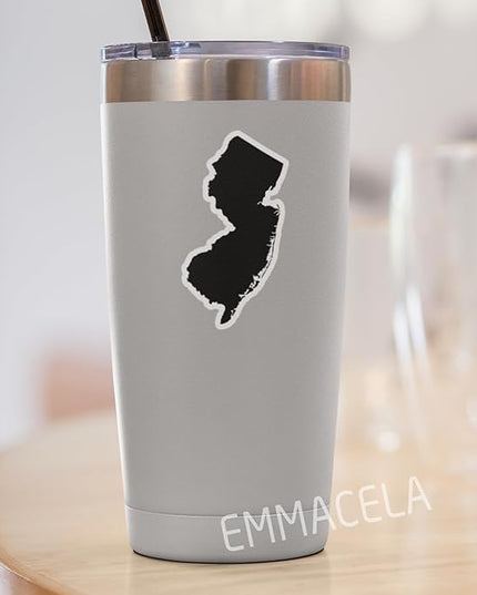 (3PCS) New Jersey State Map Stickers, US State Stickers - Waterproof Vinyl Decals for Tumblers, Water Bottles, Laptops, Books, Scrapbooks, Great for New Jersey Lovers 3 x 1.7 Inch