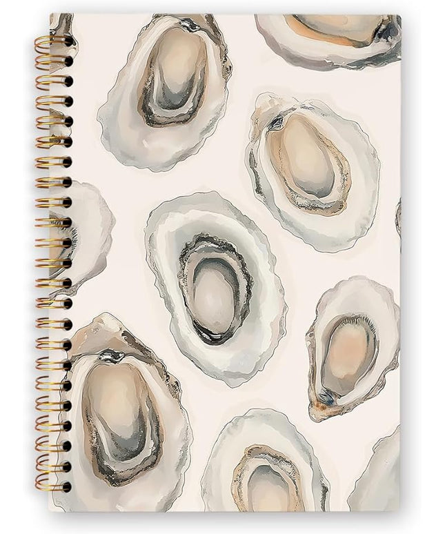 dvhdajed Coastal Beach Oyster Spiral Notebook, Coastal Ocean Beachy Journaling Notebooks, Oyster Gifts Spiral Journal for Women, Ocean Office School Supplies Gifts, 5.5x8.3In