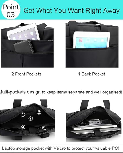 zhongningyifeng Laptop Bag 14 Inch, Slim Computer Bag for Men Women, Messenger Shoulder Bag, Lightweight Office Work Business Bag