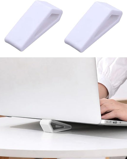 Ywmsfl 2Pcs Lightweight Portable Laptop Stand Small Cooling Slip Silicone Tilting Pad Small Tablet Ergonomic Stand for Typing
