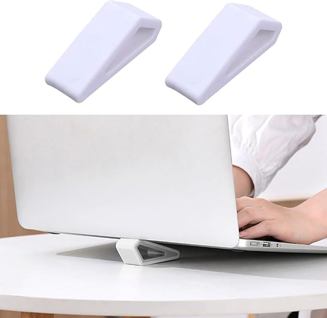 Ywmsfl 2Pcs Lightweight Portable Laptop Stand Small Cooling Slip Silicone Tilting Pad Small Tablet Ergonomic Stand for Typing