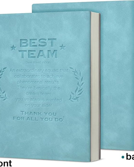 Best Team Journal Notebook, Employee Appreciation Gift for Coworkers Best Team Definition Leather Journal for Writing Travel Business Work