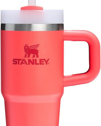 STANLEY Quencher H2.0 Tumbler with Handle and Straw 14 oz | Flowstate 3-Position Lid | Cup Holder Compatible for Travel | Insulated Stainless Steel Cup | BPA-Free | Hot Coral
