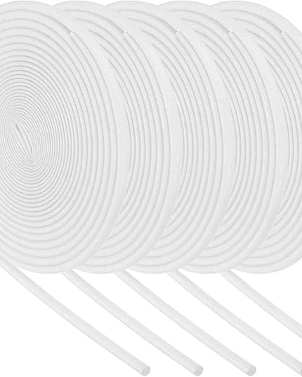 MECCANIXITY 5Pcs Wire Insulation Braid Fire Sleeve,16.4Ft-5mm ID White, High Temp Silicone Coated Fiberglass Sleeving for Automotive Hose Lines Electrical Wiring