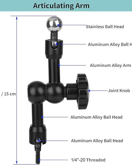 Mippko iPhone Mount for Desk/Table/Rod/Kitchen Cabinet,360°Adjustable Aluminum Alloy Phone Stand,Clip Holder Compatible with 3.5~7.5" iPhone/Nexus/HTC/Huawei/Smartphone