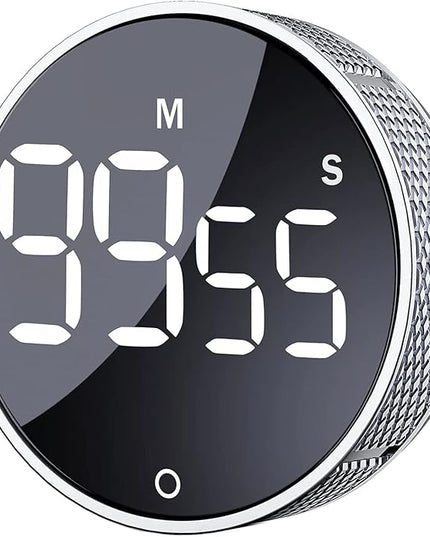 AVINIA Digital Kitchen Timers, Visual timers Large LED Display Magnetic Countdown Countup Timer for Classroom Cooking Fitness Baking Studying Teaching, Easy for Kids and Seniors Silver