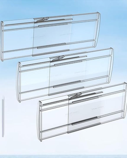 3 Pack Adjustable Drawer Dividers for Clothes,6" High Expandable From 12-20" Clear Drawer Organizers, PC Plastic Separators for Dresser/Bedroom/Bathroom/Kitchen/Office Storage