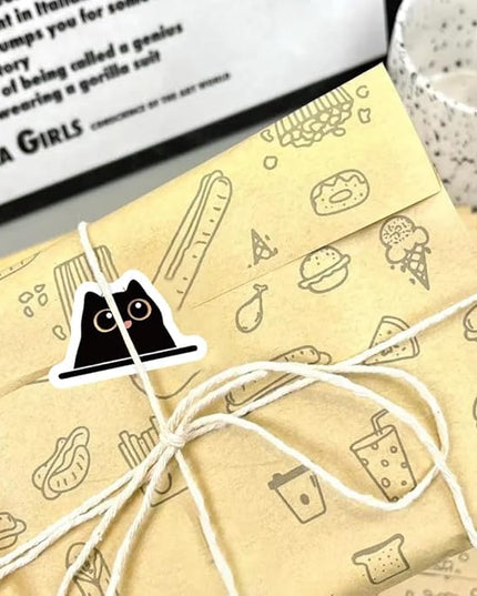 500 Pcs Black Cat Stickers Roll, 10 Styles Cute Cartoon Kitten Sticker, Waterproof Vinyl Cat Party Favors for Journals, Laptops, Scrapbooking Bulk Stickers for School & Birthday Goodie Bags