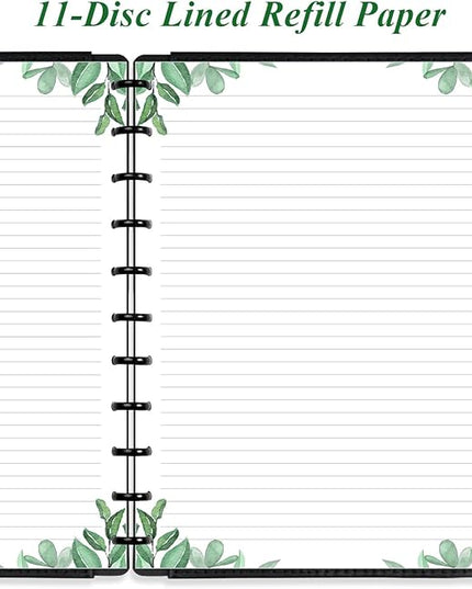 A4 TUL Discbound Lined Refill Paper, 11-Disc Discbound Ruled Filler Paper, 100Sheets / 200Pages Loose-Leaf Line Paper, 100gsm White Paper, 8.5'' x 11'', Leaf