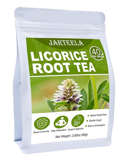 Jarteela - Licorice Tea Bag, 2g x 40 Count - Natural Pure Licorice Root Tea Bags - Non-GMO - Caffeine-free Tea -Support Digestion & Healthy Skin