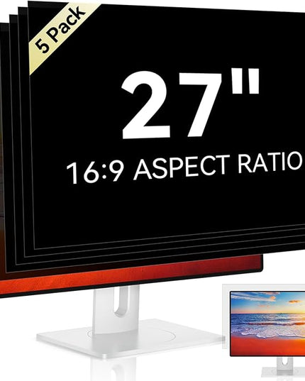 [5-Pack] 27 Inch 16:9 Computer Privacy Screen Filter for Monitor - Privacy Shield and Anti-Glare Protector