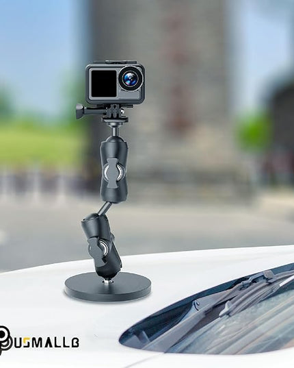 60 LBS Heavy Duty Magnetic Camera Mount for Gopro, USMG-02 for Gopro Hero 13/12/11/10/9/8/Insta360 x5/4/3/Action Camera Strong Magnetic Base kit with Double Socket Arm and 1" Ball Head…