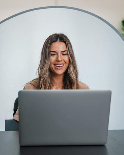 Webaround Big Shot 56" | Grey | Portable Collapsible Webcam Backdrop | Attaches to Any Chair | Wrinkle-Resistant Fabric | Ultra-Quick Setup and Takedown | Perfect for Zoom, Webex, Teams, etc.