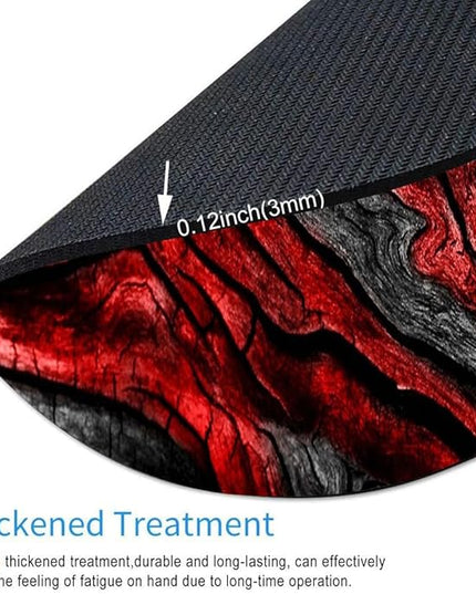 and Red Woodgrain Round Mousepad, Personalized Custom Design Mouse Pads,Cute Waterproof Circular Non-Slip Rubber Base Small Mouse Pad, Mousepad for Laptop Computers