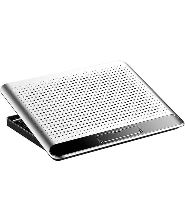 Laptop Cooling Pad – Aluminum Alloy 35x26x2.3cm | Adjustable Computer Cooler Support Quiet Laptop Stand with Fan | Keyboard Phone Tablet Book for Desk Home Workplace Dorm