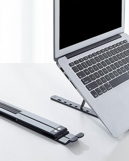 Vryxq Ergonomic Foldable Laptop Stand Portable Desktop Stand Adjustable 6 Gear Vertical Saving Dock for Tablet Foldable Holder