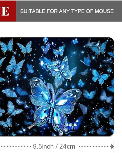 Blue Crystal Square Mouse pad, Texture, Waterproof, Anti Slip Rubber Base, Computer Mouse pad, Laptop Mouse pad