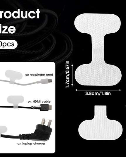 40 Pcs Cable Labels Hook and Loop Cable Labels Self Adhesive Writable Cable Wraps Paste Wire Tags Mini Waterproof Cable Tags for Electronics Computers Management Organizer Identification