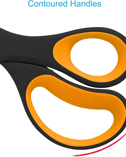 LIVINGO Scissors All Purpose, Student School Scissors, Sharp Titanium Coated Stainless Steel Shears for High Middle School Teacher Crafting, Office Home Sewing Cutting Fabric, 8 inch 3 Pack
