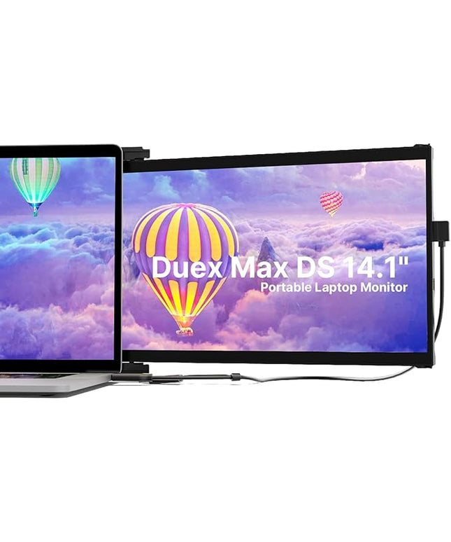 Laptop Screen Extender - Mobile Pixels Duex Max DS 14.1'' Portable Monitor for 14'' to 17'' Laptops, FHD 1080p USB Type-C/HDMI Ports Laptop Monitor, Compatible with Mac/Windows/Android/Switch