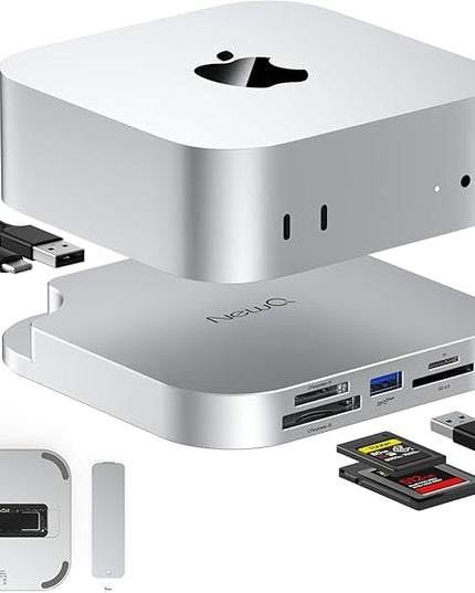 Mac mini M4 Hub with SSD Enclosure and Multi Card Reader, 10Gbps CFexpress Type B/Type A Reader, SD/TF 4.0 Slot, M.2 NVMe Enclosure,USB-C, USB-A, Dock for Content Creator, Photographer, Professional