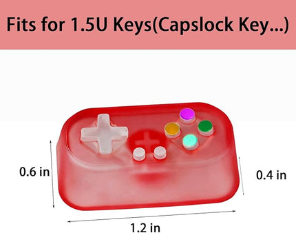 Artisan Keycap, Custom Game Controller Shaped Keys Cap for MX Mechanical Keyboard, Shine Through Resin Handmade Replacement for Capslock Key - Red