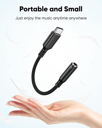 Highwings USB Type C to 3.5mm Female Headphone Jack Adapter, (3-Pack) USB C to Aux Audio Dongle Adapter Compatible with iPhone 17 Pro Max/16 Pro/16, Samsung Galaxy S25/S24/S23 Ultra, iPad Pro-Black