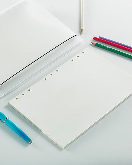 90 Sheets Blank Planner Refill Paper, 255x180mm, 9 Holes Inserts Papers B5 Loose Leaf Notebook Thick Sketch Paper for Drawing & Writing