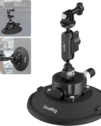 SMALLRIG 6" Suction Cup Mount with Ball Head Magic Arm, Action Camera Mount for DJI Osmo Action 5 Pro/4, for Insta360 x5, for Gopro 13/12, Load Capacity 3kg, on Car Windshield or Window - 5856