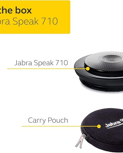 Jabra Speak 710 MS Wireless Bluetooth Speakerphone with Link 370 USB Adapter – Portable Conference Speaker for Holding Meetings Anywhere with Immersive Sound - Certified for Microsoft Teams