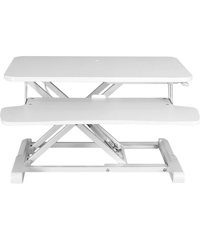 VIVO 26 inch Desk Converter, K Series, Height Adjustable Sit to Stand Riser, Dual Monitor and Laptop Workstation with Keyboard Tray, White, DESK-V026KW