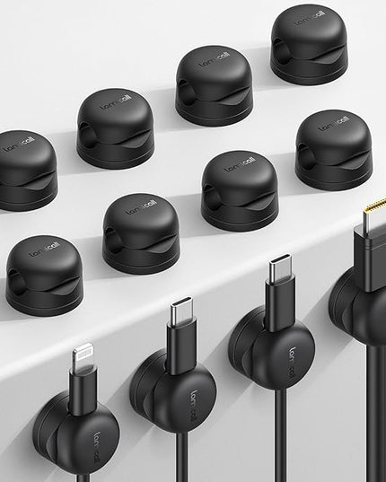 Lamicall 12Pack Rotatable Cord Organizer, Desk Office Nightstand Accessories - Cable Management Clips, Desk Phone Charger Holder Gadgets, Wire Organizer Keeper Home Workspace Dorm Organizers