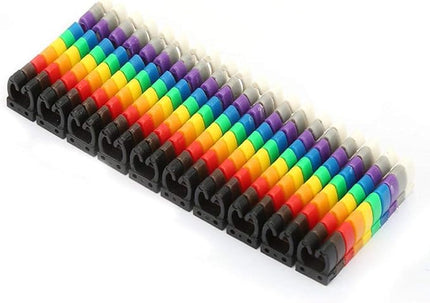 Fafeicy Coded Clip on Wire Markers, Wire Number Labels, Colorful Wire Numbering Marker Tube Cable Marker for Marking(100PCS -4MM 4)