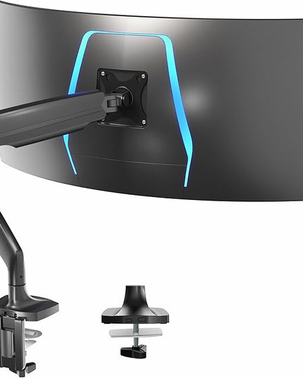 VIVO Premium Aluminum Heavy Duty Single Monitor Arm for Ultrawide Monitor up to 40 inches and 30 lbs, Desk Mount Stand, Pneumatic Height, Max VESA 100x100, Black, STAND-V110Q