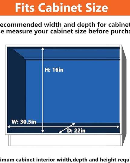 ROOMTEC Individual Pull Out Cabinet Organizer (30" W x 21½" D), 2 Tier Spice Rack Organizer for Cabinet, Slide Out Drawer Pantry Shelf Organization and Storage for Kitchen Bathroom