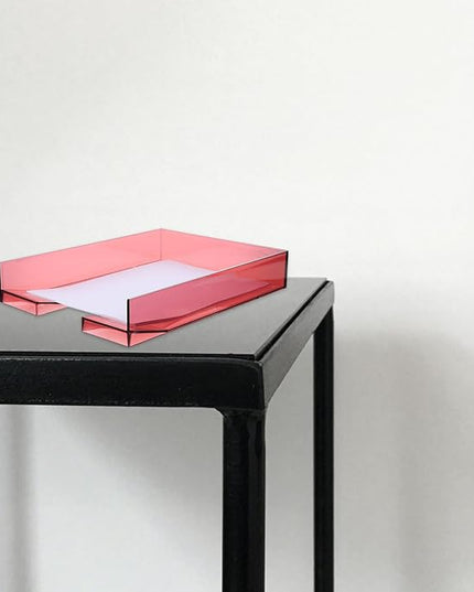 Stackable A4 Document Storage Box with Lid, Plastic File Organizing Case for Office Desktop Filing and Paper Holder