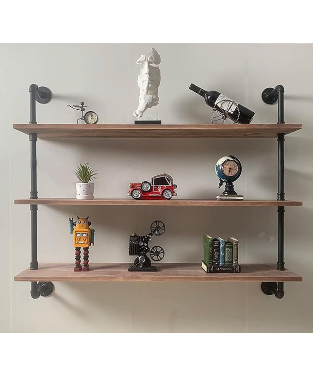 Pipe Shelves Industrial Pipe Shelving Shelves Real Wood Industrial Floating Pipe Shelves with Wood Planks 36 inch Wall Shelves Rustic Hanging Bookshelf Farmhouse Kitchen Bar Shelving