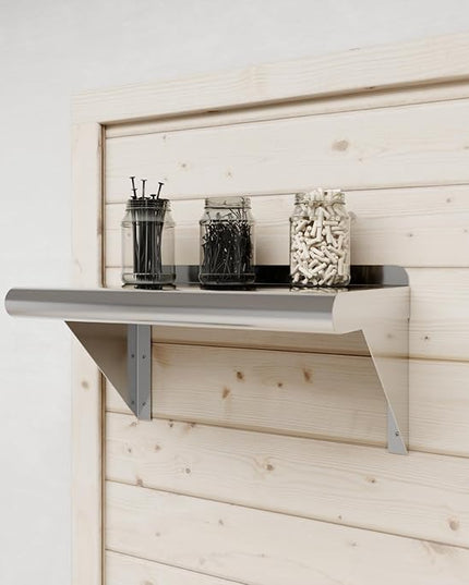AmGood 10" X 16" Stainless Steel Wall Shelf | Metal Shelving | Garage, Laundry, Storage, Utility Room | Restaurant, Commercial Kitchen | NSF