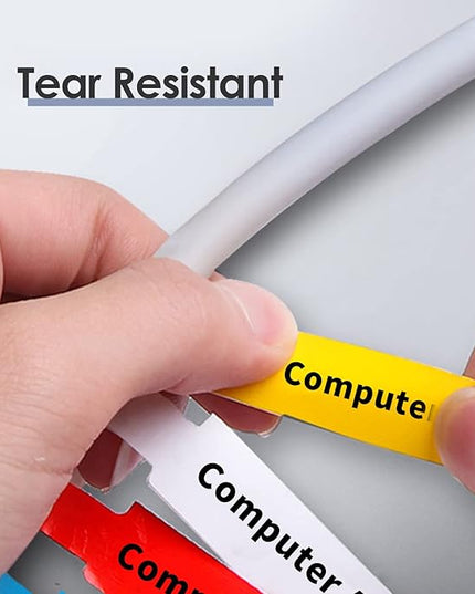 16 Sheet 480 Pcs Cable Labels - Colorful Waterproof Cord Tags for Electronics, Self-Adhesive, Tear Resistant Wire Labels