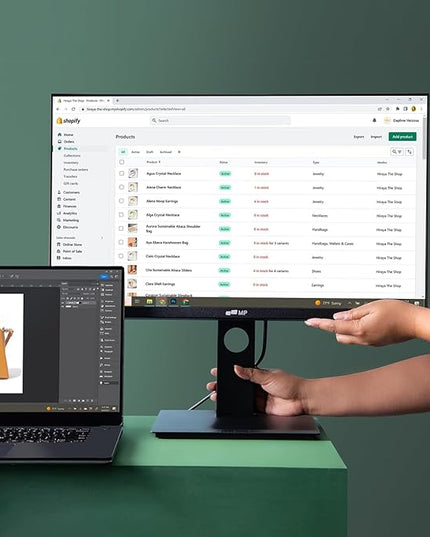 New Mobile Pixels 23.8'' Computer Monitor, 75Hz FHD1080P IPS Monitors with VESA Mounting, Rotatable, Height/Tilt Adjustment for Ergonomic Viewing, Frameless, Anti-Glare, Gaming Monitor with FreeSync
