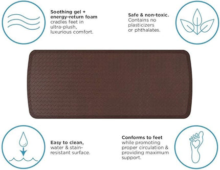 GelPro Elite Premier Gel & Foam Anti-Fatigue Kitchen Floor Comfort Mat, 20" x 48", Basketweave Truffle
