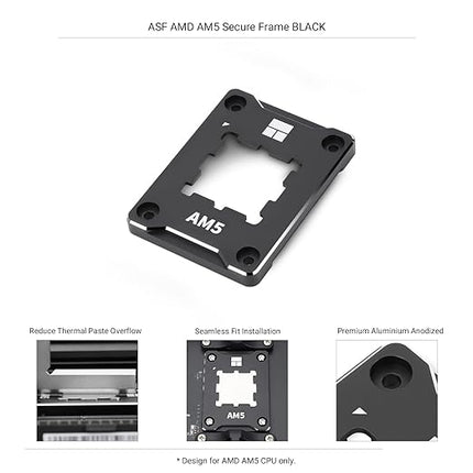 Thermalright ASF-Black AM5 CPU Holder, Corrective Anti-Bending Fixing Frame, Full-Fit Fixed Non-Marking Mounter, AM5 Anti-Bending Contact Frame, CPU Cooler Standard