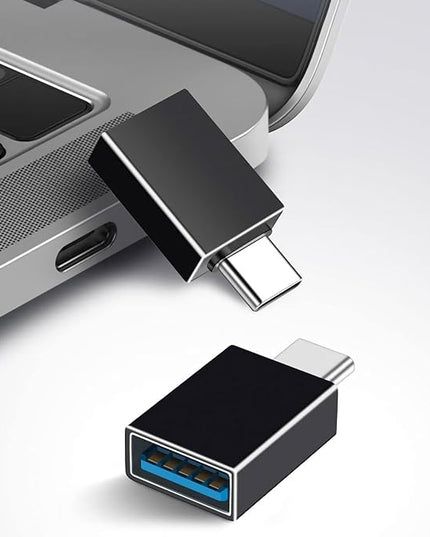 USB C to USB Adapter USB C Male to USB3.0 Female OTG Adapter Compatible with MacBook Air 2020/MacBook 12 inch/iPad Pro 2020 and More, Black(Pack of 2)
