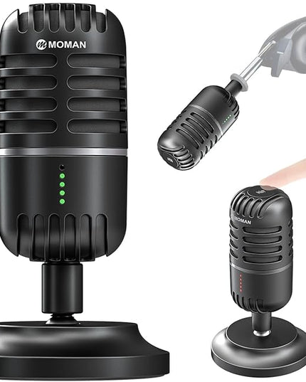 Moman USB Microphone, EMP Desktop Condenser PC Microphones for Steaming Podcast Mic Recording Gaming Zoom Meeting YouTube ASMR Online Conference Course, USB-Podcast-Streaming-Computer-Microphone