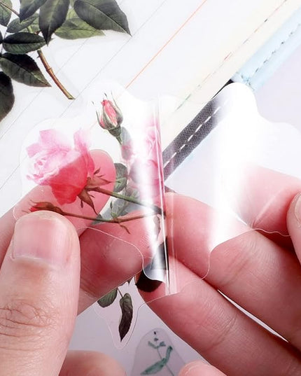 80 Pieces Natural Vintage Flower Stickers for Scrapbooking, Self-Adhesive Scrapbooking Stickers Supplies Journal for Adult Card Making Letters DIY (Style D)