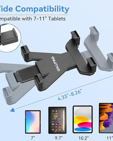 OHLPRO Heavy Duty Tablet Holder for Truck, iPad Holder for Car Drill Base, 360°Adjustable 3-Stage Arm Car Mount for All 7" - 11.5" iPad Pro,Mini,Samsung Tab, Nexus, Great for Desks, Wall, Businesses