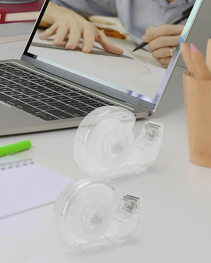 JEFURE Transparent Tape with Dispenser, 0.7 in x 1000 in Clear Tapes and Refillable Dispensers, Office Tape Rolls with Dispenser Bulk for Craft Jobs, Gift Wrapping, Repairing, Home and School (48)