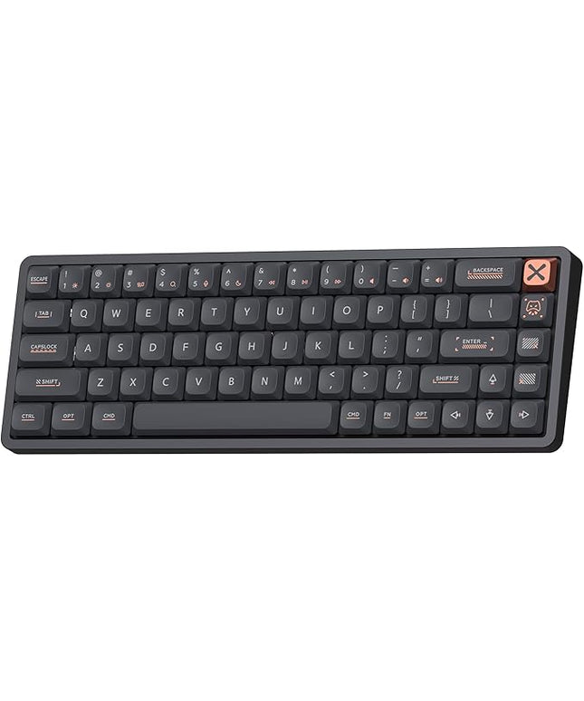 IQUNIX Magi65 Low Profile Mechanical Keyboard Wireless 65% Keyboard Ultra Slim for Creamy Typing, Hot Swappable, RGB Backlit, PBT Keycaps, Aluminum Case, BT/2.4G/USB-C, for Mac/Windows (Shadow Black)