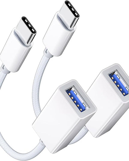USB C to USB 3.0 Adapter [2 Pack], USB C Male to USB Female OTG Cable Thunderbolt3 to USB Adapter Compatible with MacBook Pro/Air, iPhone 17 Pro Max/17 Plus/17/16/15, Galaxy S24/S23/S22/S21